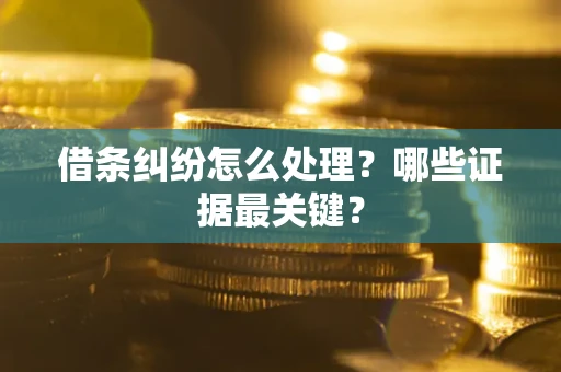 济南借条纠纷怎么处理？哪些证据最关键？