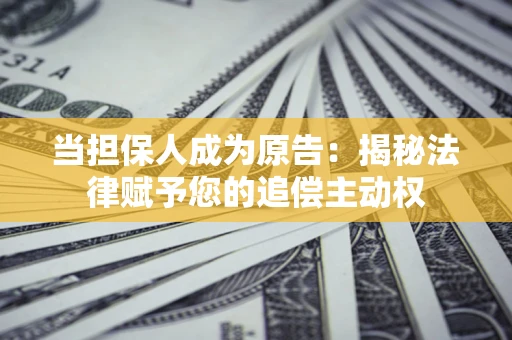 济南当担保人成为原告:揭秘法律赋予您的追偿主动权 济南当担保人成为原告:揭秘法律赋予您的追偿主动权