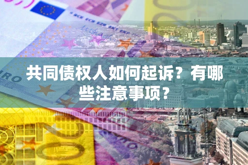 济南共同债权人如何起诉？有哪些注意事项？